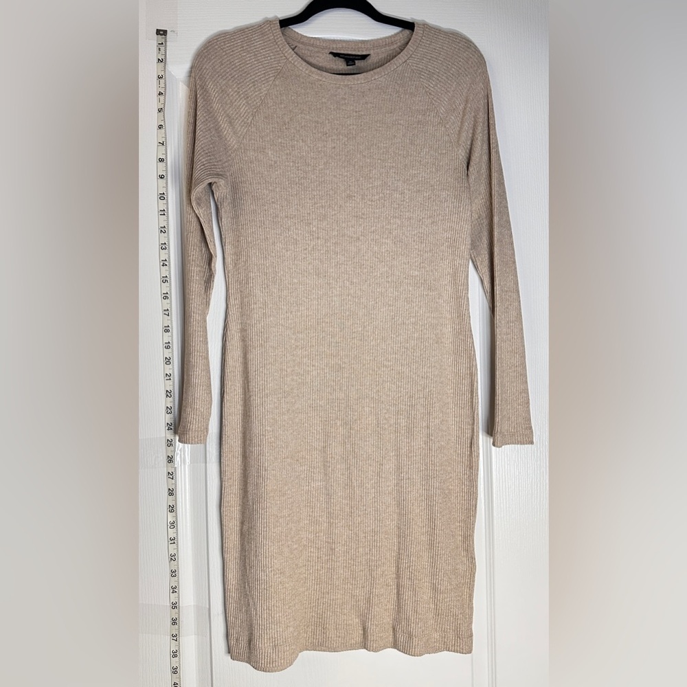 Banana Republic Taupe Long Sleeve Dress, Size Medium